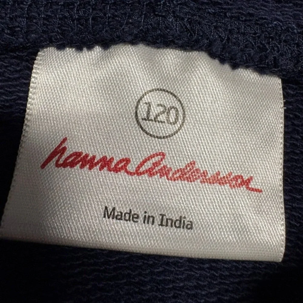 Hanna Andersson Kids' Navy Blue Zip-Up‎ Hoodie 120 (US 6-7)